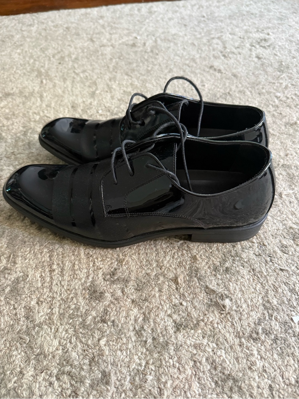 Angel Black Patent Lace-Up Dress Oxfords - Picture 5 of 9